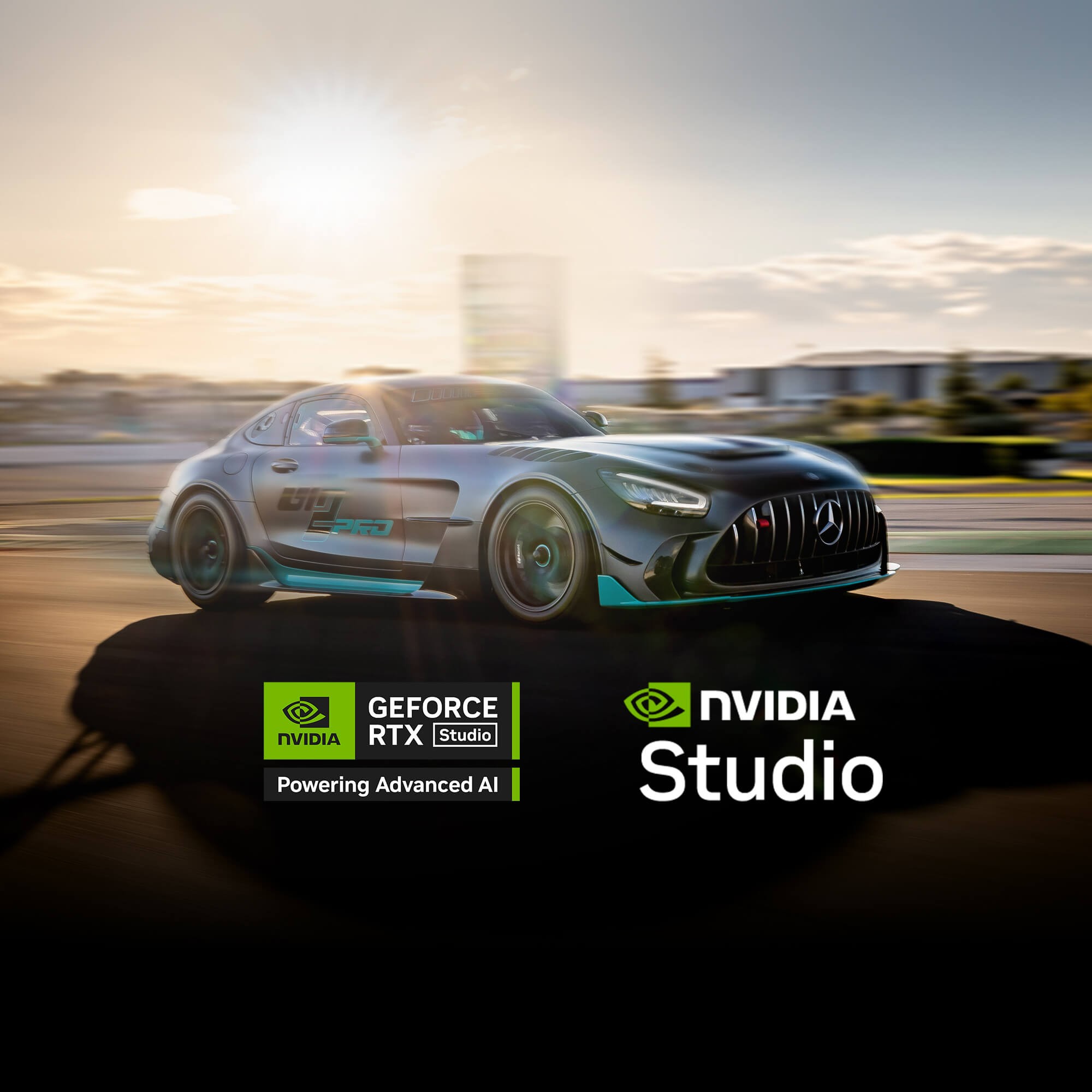 NVIDIA Studio badge highlighting RTX GPU and creative application icons