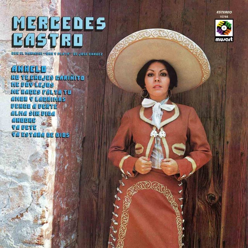 Mercedes Castro Anhelo album cover art, showcasing the Mexican ranchera singer in a classic pose.