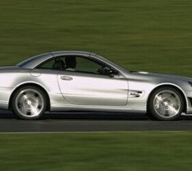 2009 Mercedes-Benz SL63 AMG front view, showcasing its aggressive styling and AMG design elements.