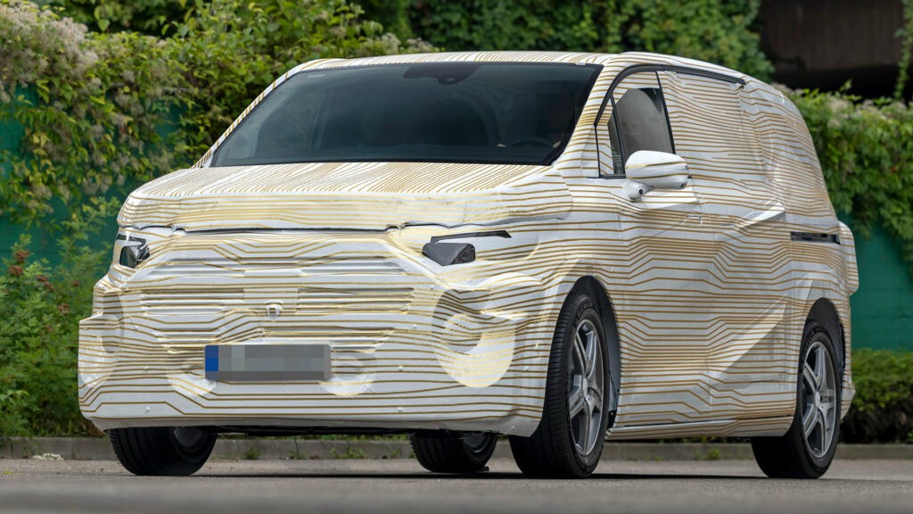 Camouflaged Mercedes V-Class Electric Minivan Prototype Testing