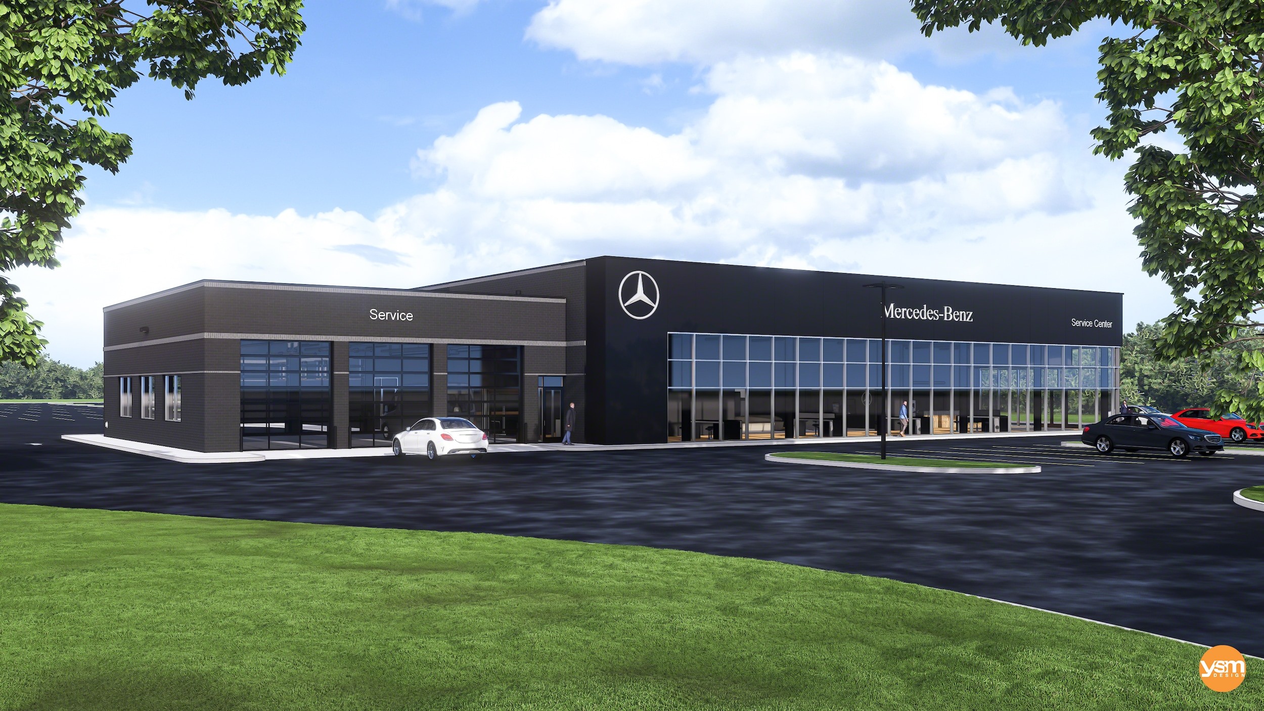 Mercedes-Benz Service Center Exterior Rendering