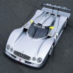 1999 Mercedes Benz CLR race car in motion on track