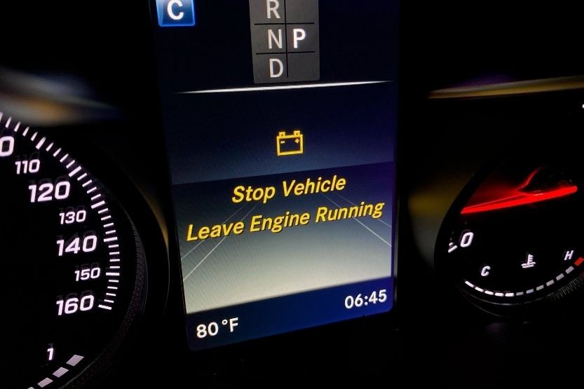 Mercedes Benz Stop Vehicle Leave Engine Running Warning Message