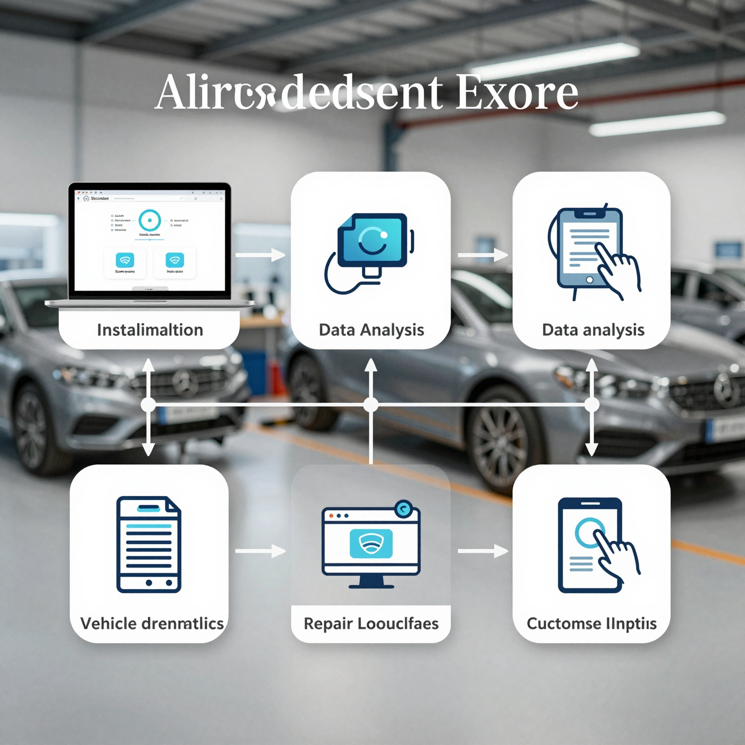 Workflow of using Mercedes Exan dental software in an auto repair shop