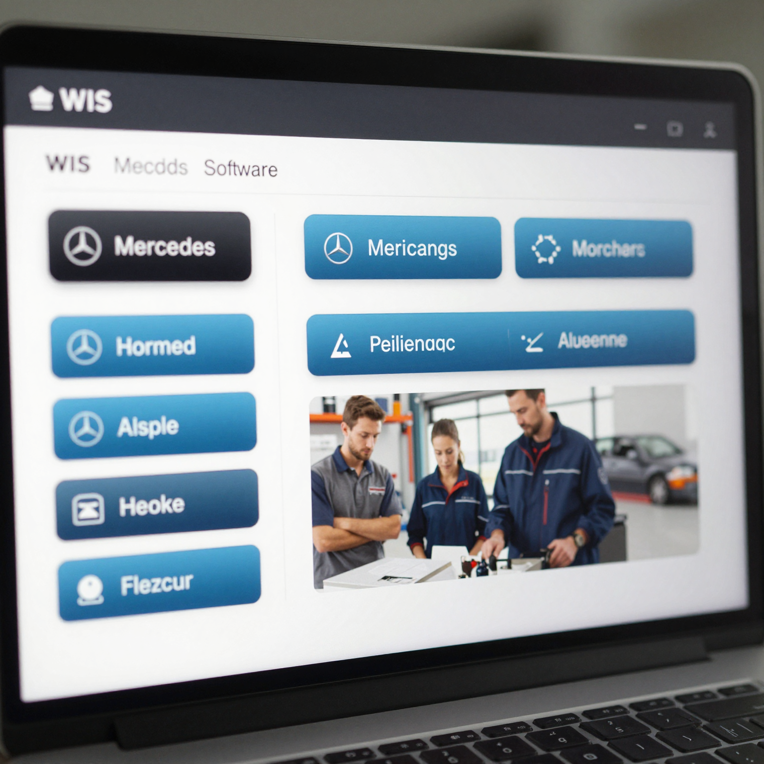 WIS Mercedes software interface showcasing user-friendly design