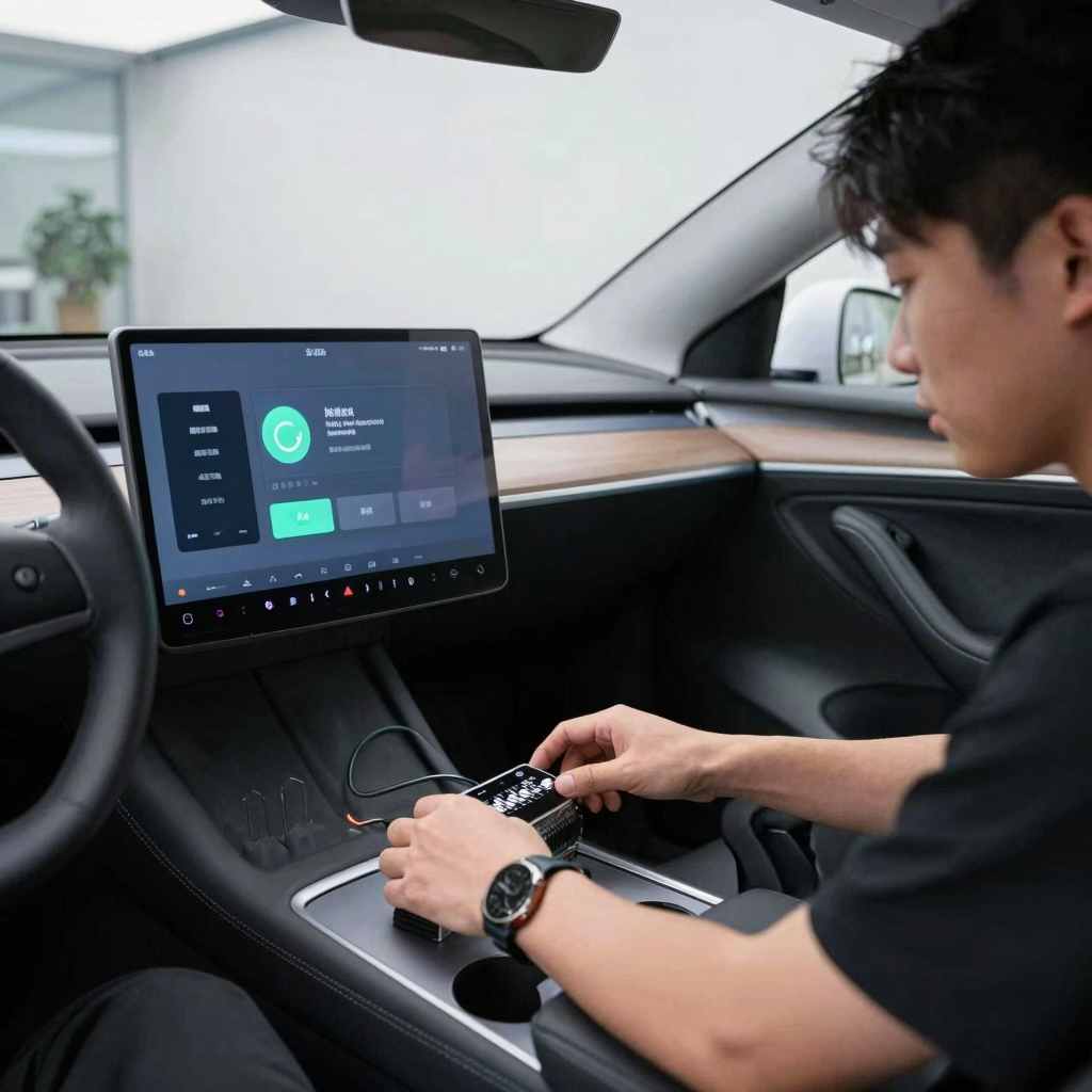 Modern Automotive Software Update Scene
