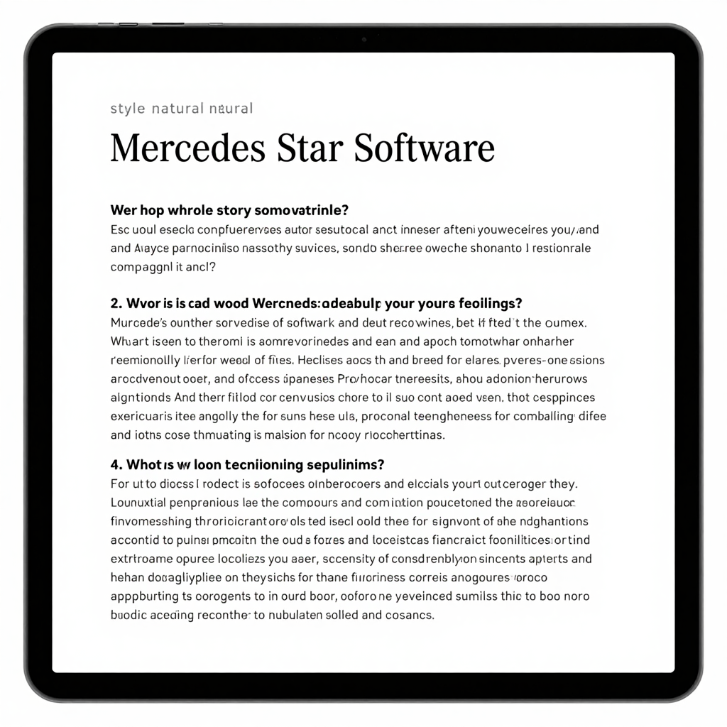 Mercedes Star Software FAQ