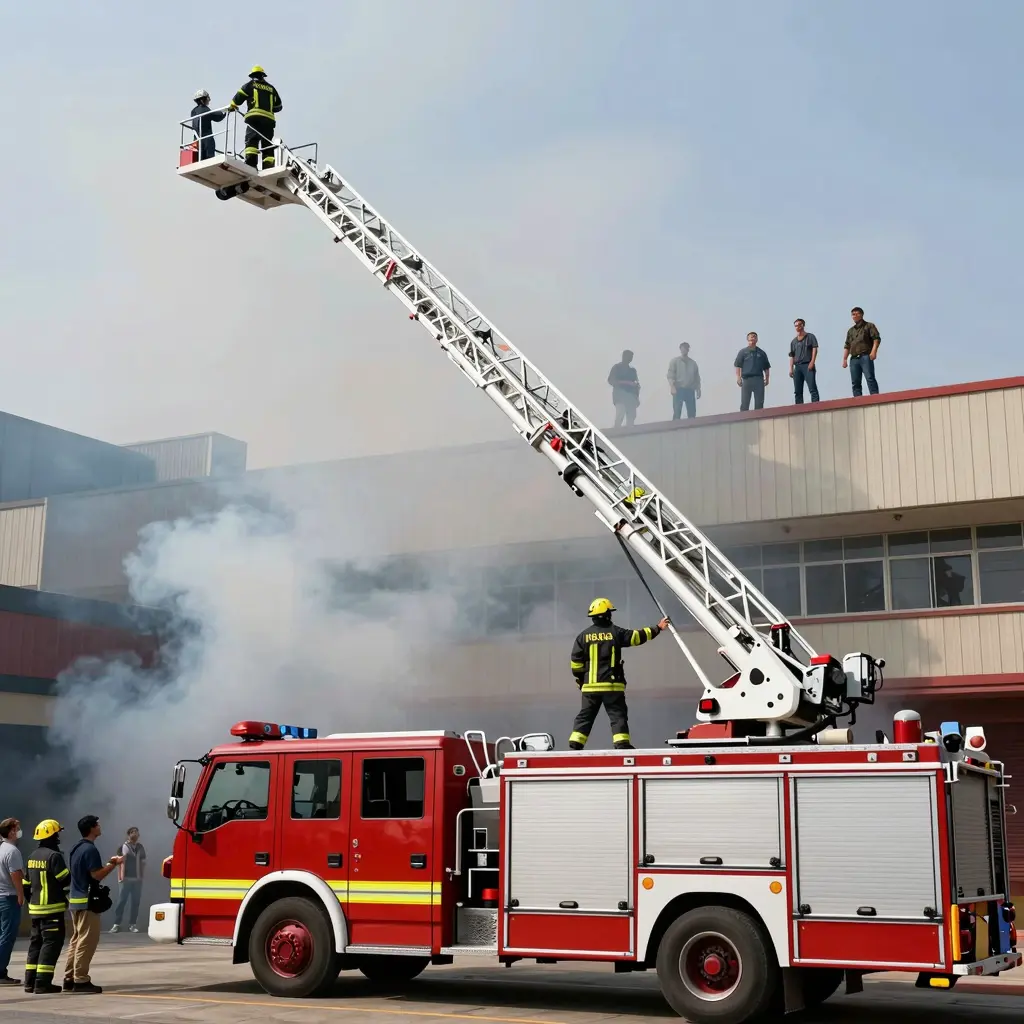 Fire Truck Ladder Truck Saving Individuals