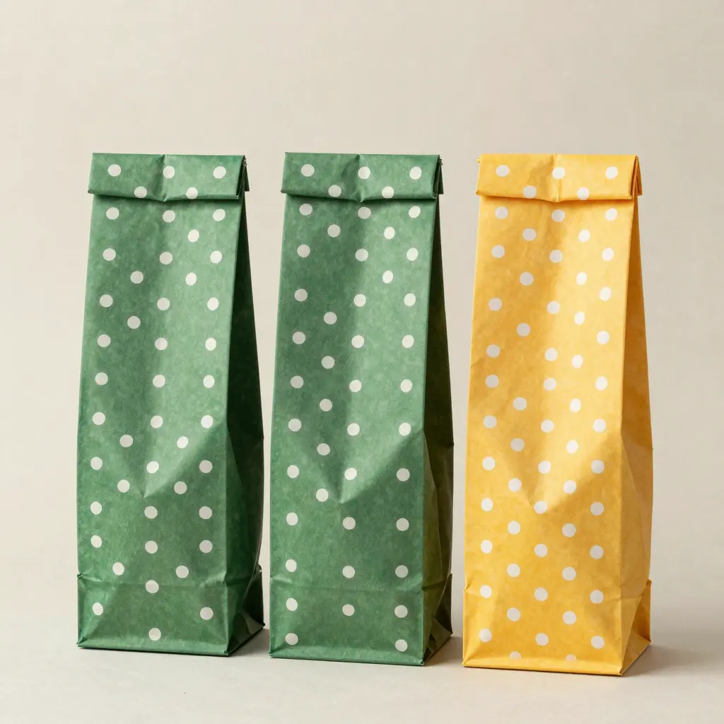 Recyclable Paper Packages with White Dots