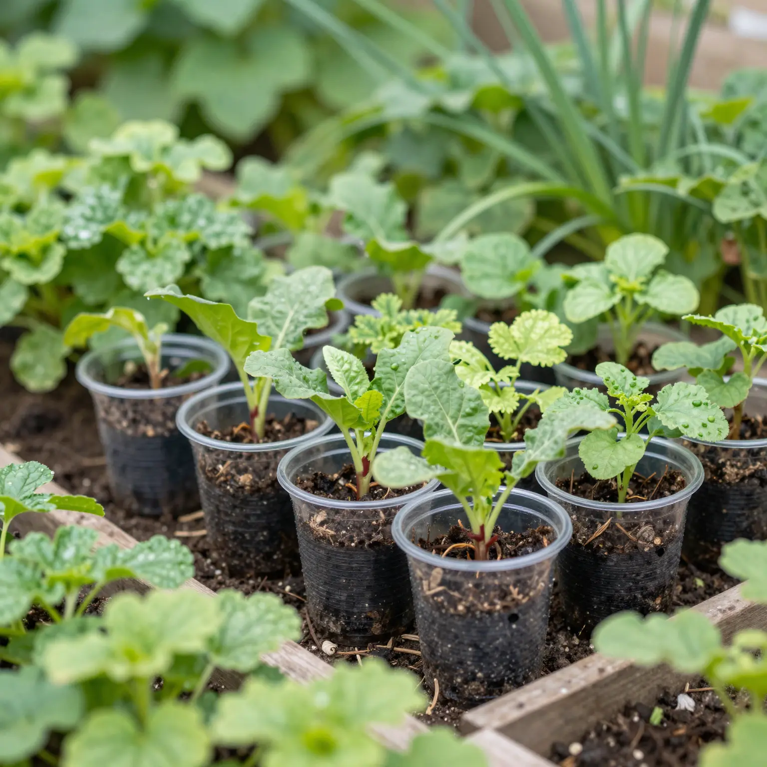 Sustainable gardening using clear plastic cups