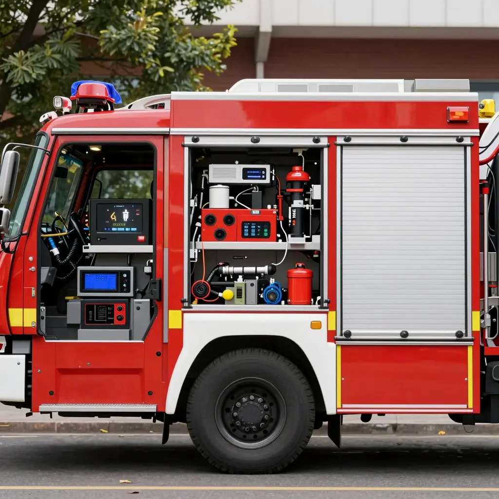 Modern fire truck technology showcasing advanced features