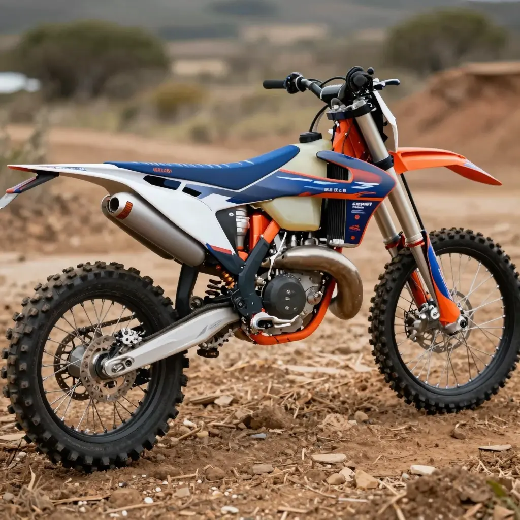 Dirt bike with matte finish graphics