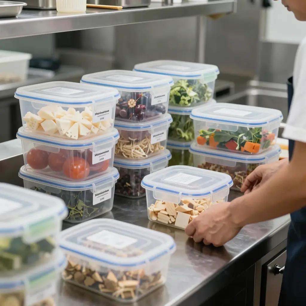 Food Storage Containers in Restaurant